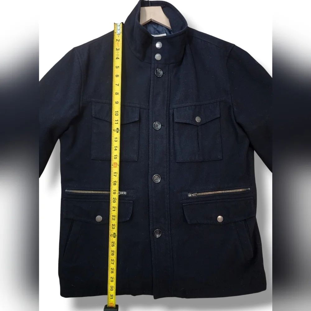 MICHAEL Michael Kors Wool Blend Military Field Lined Insulated Black Coa… - Picture 12 of 13